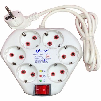 محافظ ۶ پریز صوتی و تصویری K-627 سفید