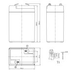 باتری UPS با ولتاژ 6 ولت و شدت جریان 4.5 آمپرساعت کا اچ پاور مدل KH 6-4.5 - Image 3