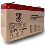 نمای جانبی باتری KH Power 6V 12Ah با طراحی فشرده و مهر و موم‌شده